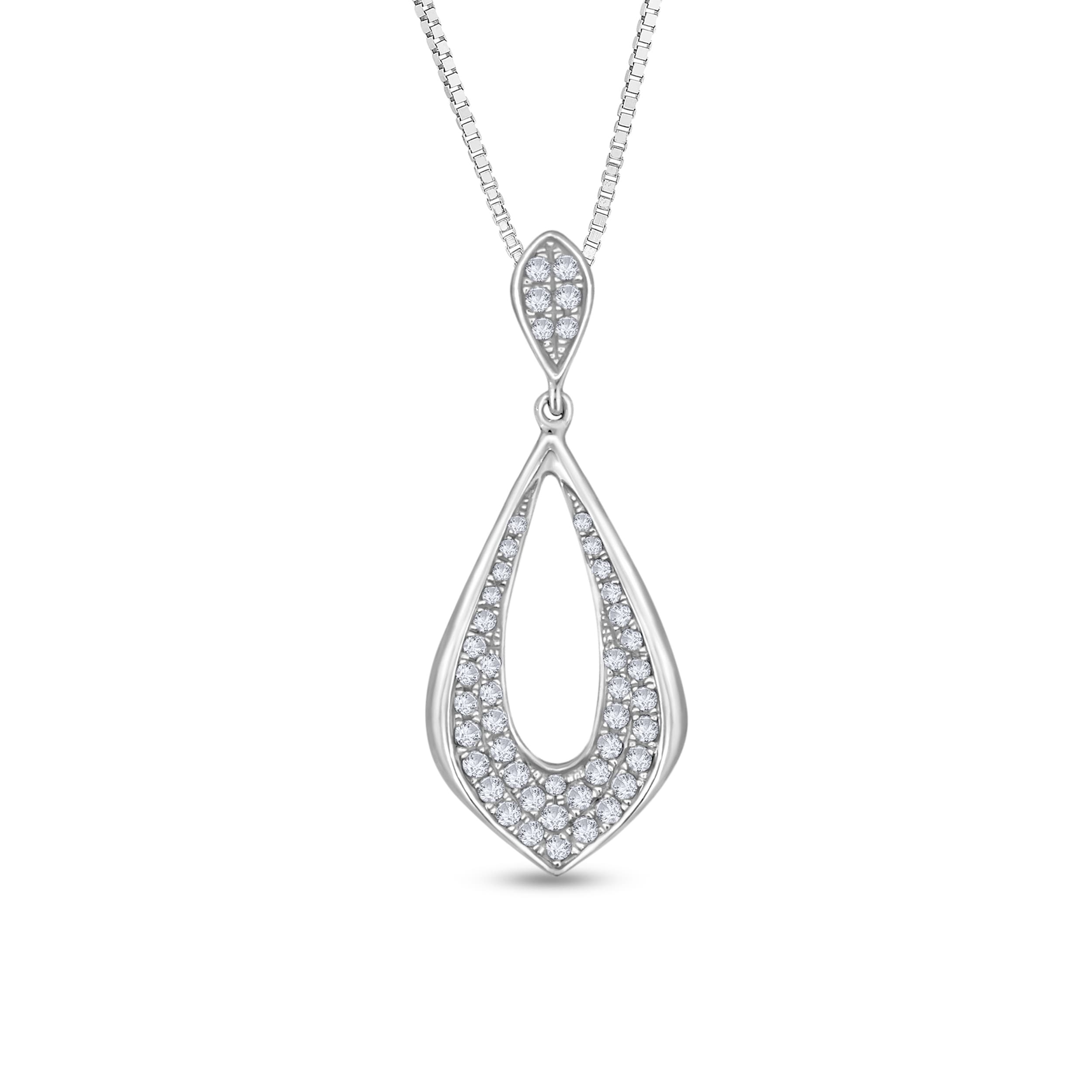 1 3 Cttw Natural Diamond 14Kt White Gold Pendant