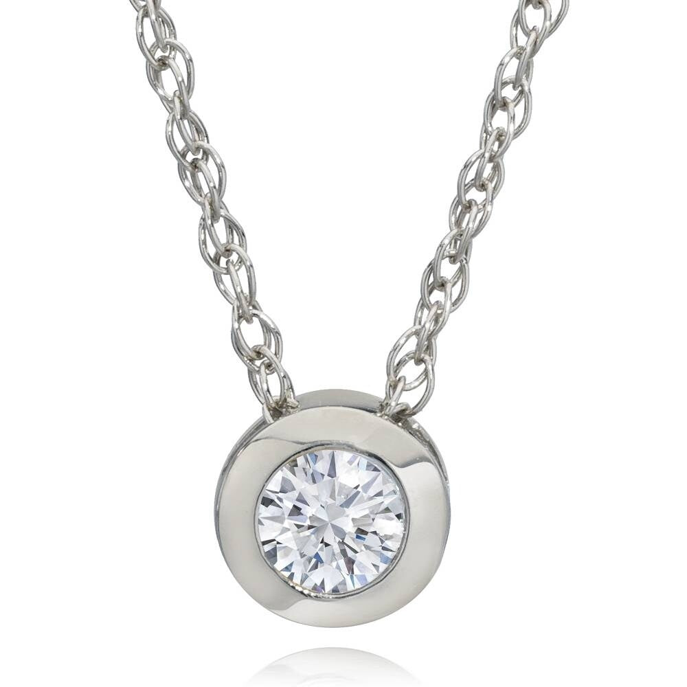 1 3Ct Diamond Solitaire Lab Grown Diamond Pendant White Gold Necklace