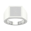 1 3Ct Tdw Diamond Mens Ring In Sterling Silver White