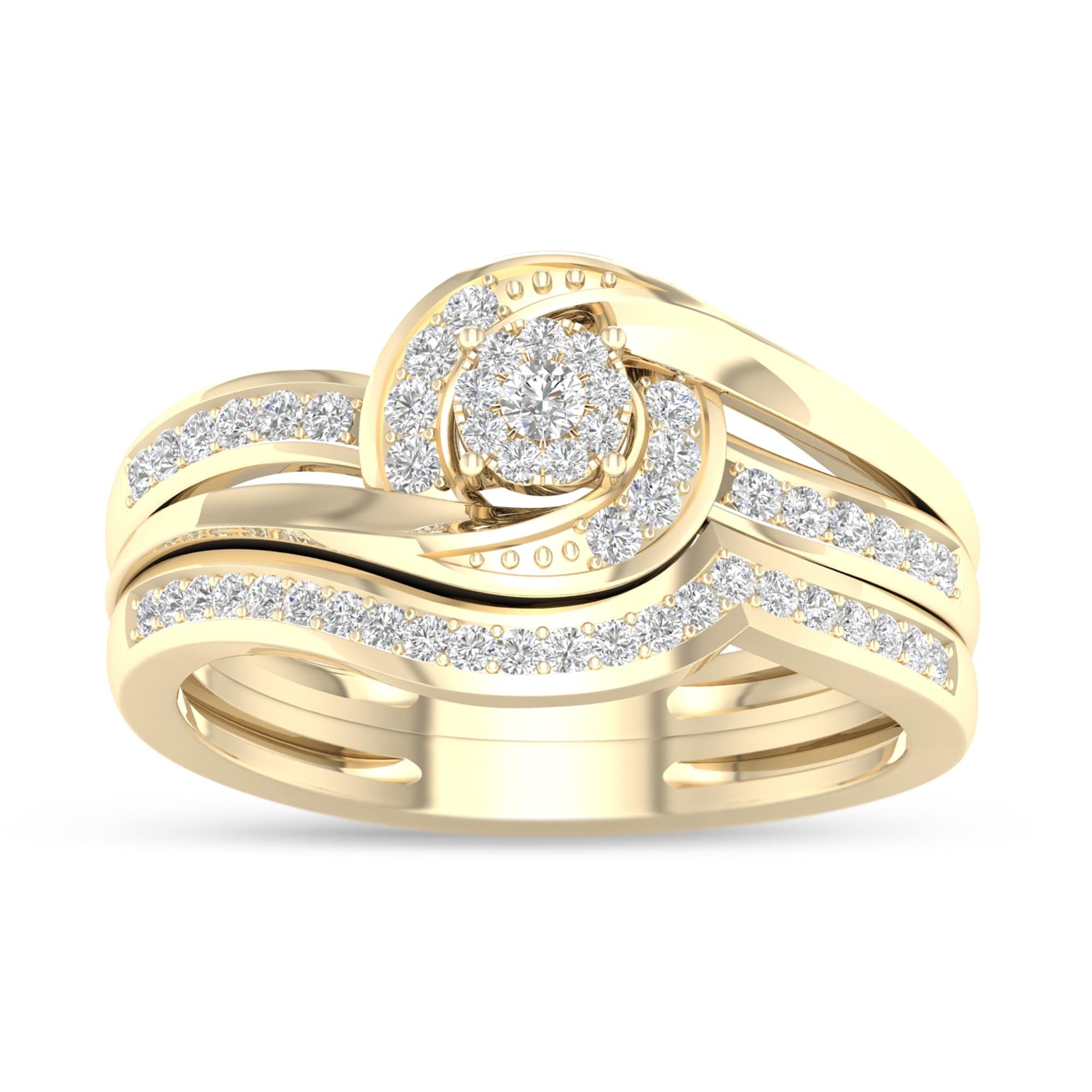 De Couer 10K Gold 1 3Ct Tdw Diamond Composite Bridal Sets