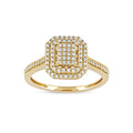 De Couer 10K Yellow Gold 1 3Ct Tdw Diamond Double Halo Engagement Ring