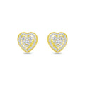 De Couer 10K Yellow Gold 1 3Ct Tdw Diamond Cluster Heart Stud Earrings
