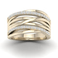 De Couer 10K Gold 1 3Ct Tdw Diamond Crossover Ring