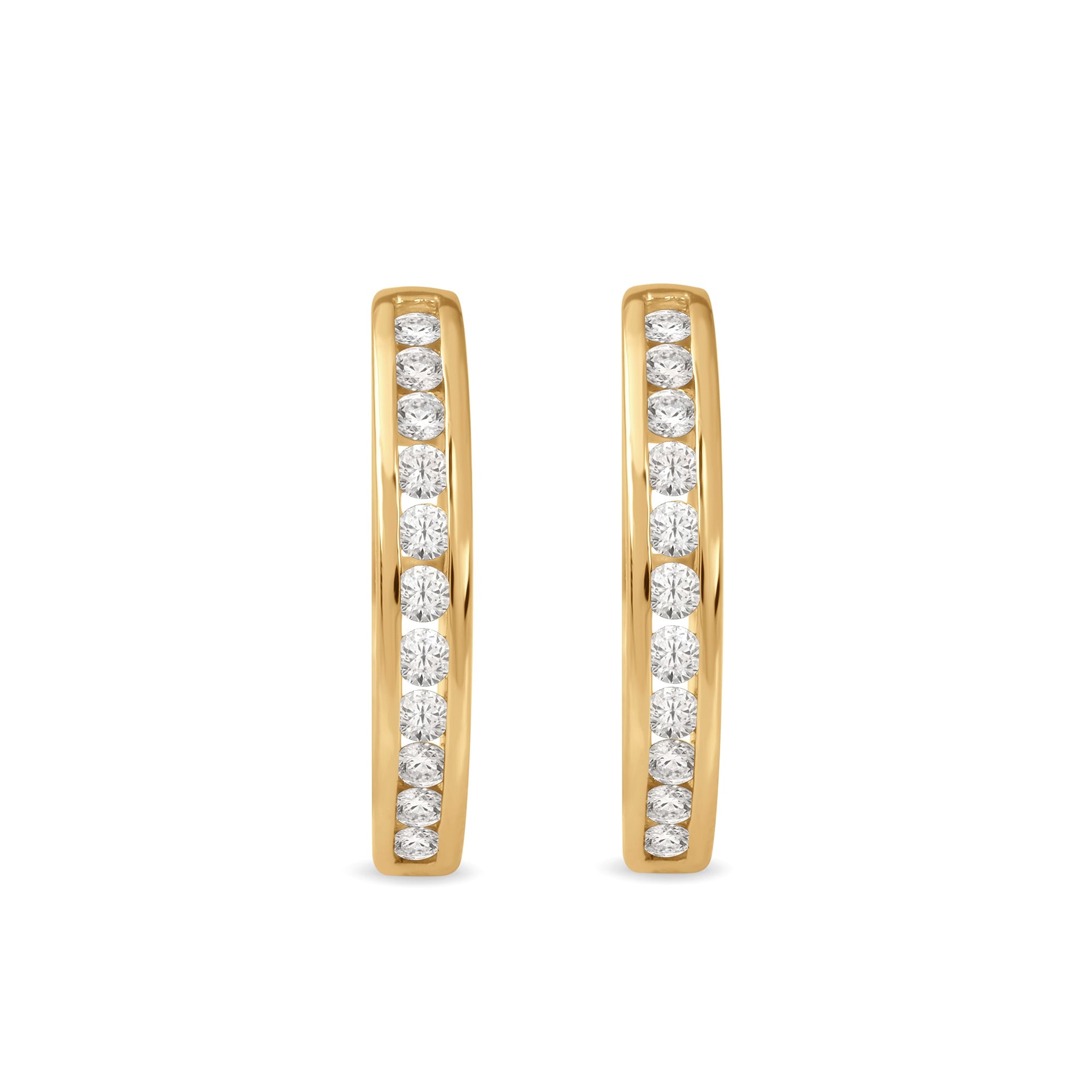 De Couer Igi Certified 10K Rose Gold 1 3Ct Tdw Diamond Hoop Earrings Pink