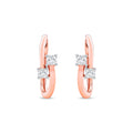 De Couer 10K Rose Gold 1 3Ct Tdw Diamond Two Stone Hoop Earrings Pink