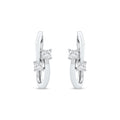 De Couer Igi Certified 10K White Gold 1 3Ct Tdw Diamond Two Stone Hoop Earrings White H I