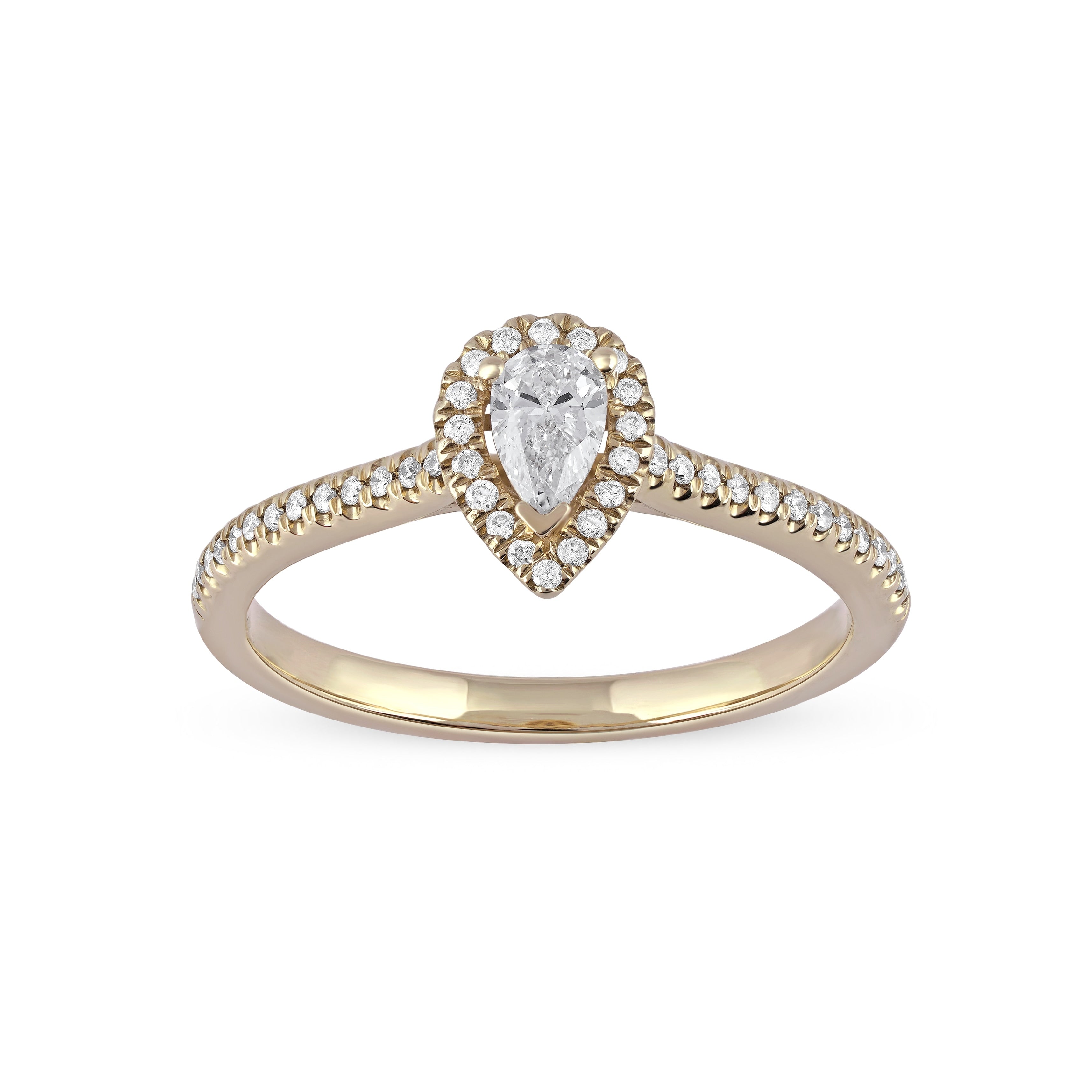 De Couer 10K Gold 1 3Ct Tdw Diamond Halo Engagement Ring