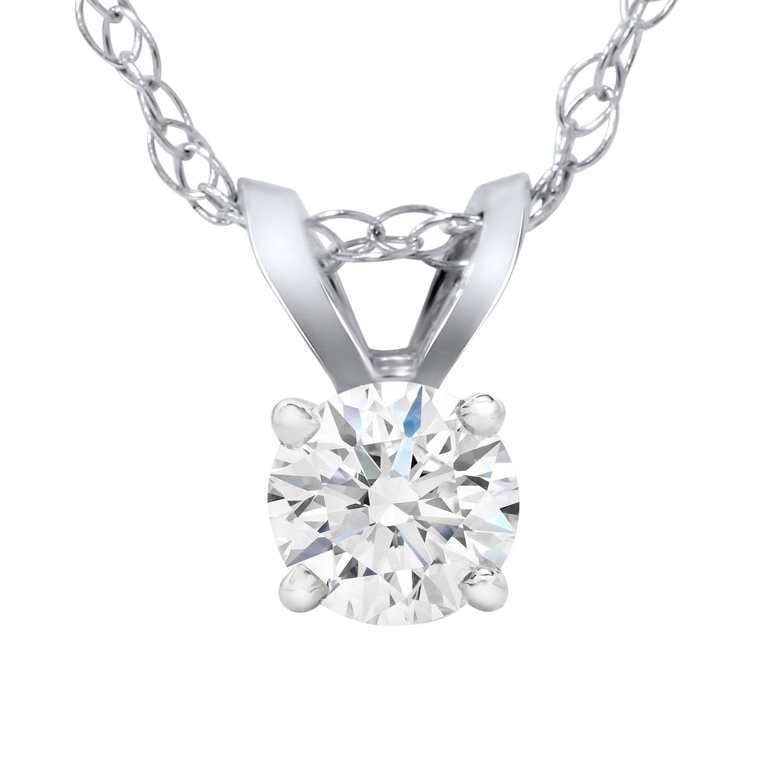 1 4 Carat Solitaire Lab Grown Diamond Pendant 14K White Gold