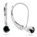 1 4 Carat Tw Black Diamond Lever Back Earrings In 14K White Gold