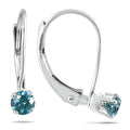 1 4 Carat Tw Blue Diamond Lever Back Earrings In 14K White Gold