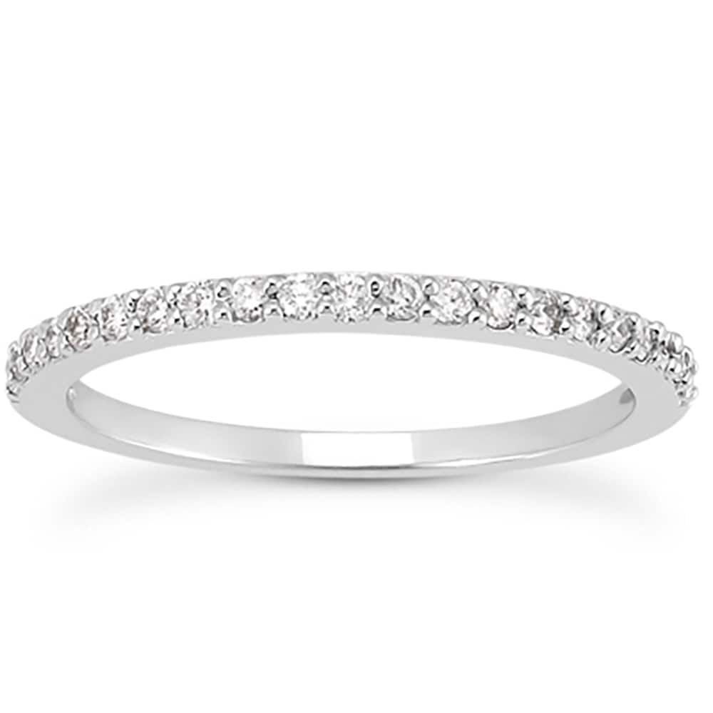 1 4 Carat Tw White Diamond Band In 10K White Gold K L Color I2 I3 Clarity