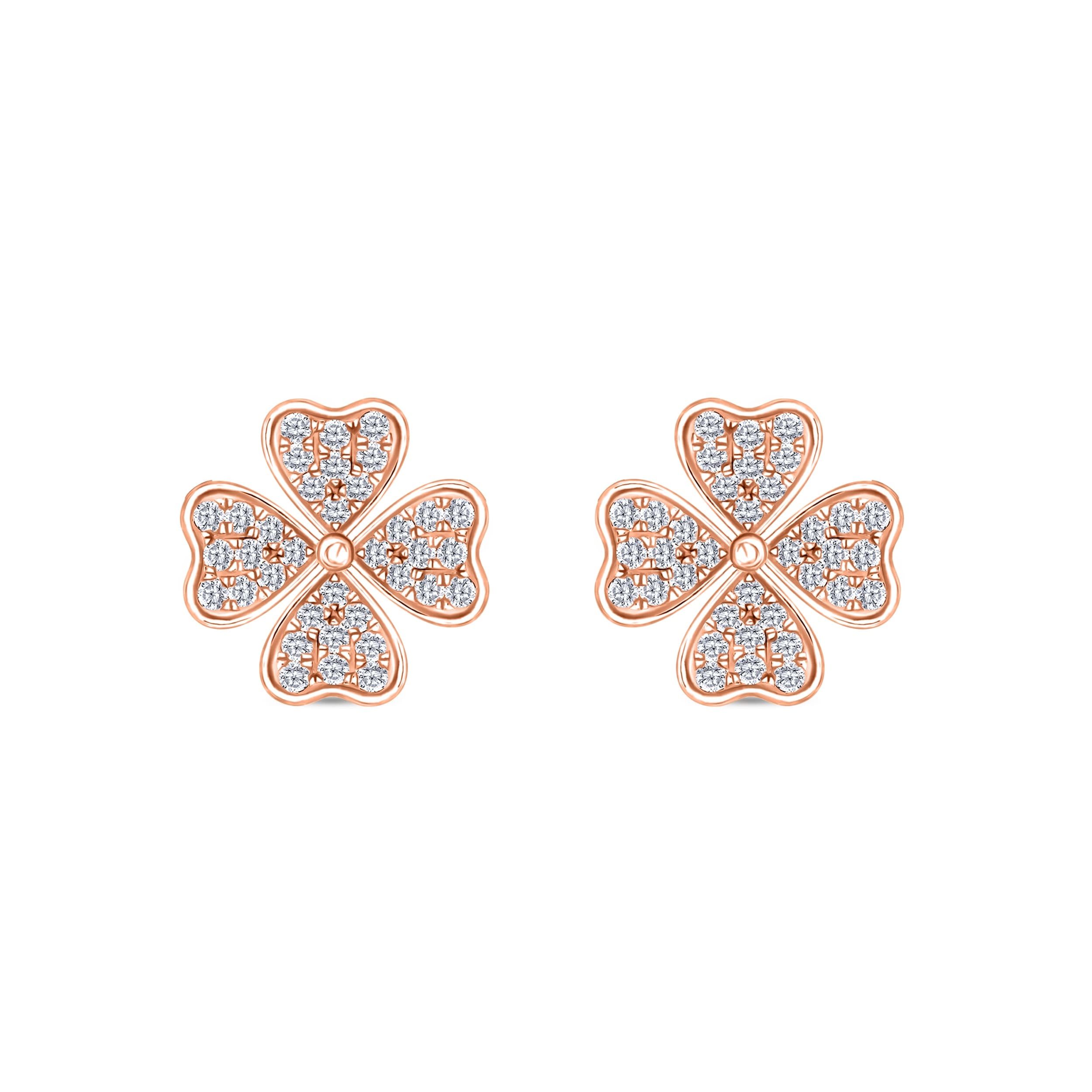 1 4 Cttw Natural Diamond 10Kt Pink Gold Earrings