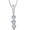 1 4Ct 3 Stone Round Three Diamond Pendant 14K White Gold