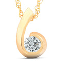 1 4Ct Solitaire Round Diamond Pendant 14K Yellow Gold