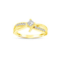 De Couer Igi Certified 10K Yellow Gold 1 4Ct Tdw Diamond Bypass Engagement Ring