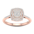 De Couer 1 4Ct Tdw Diamond Cluster Ring Pink
