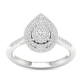 De Couer 1 4Ct Tdw Diamond Cluster Pear Shape Ring White