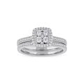 De Couer S925 Sterling Silver 1 4 Ct Tdw Diamond Halo Birdal Ring