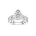 De Couer Igi Certified S925 Steling Silver 1 4 Ct Tdw Dimaond Cluster Bridal Set