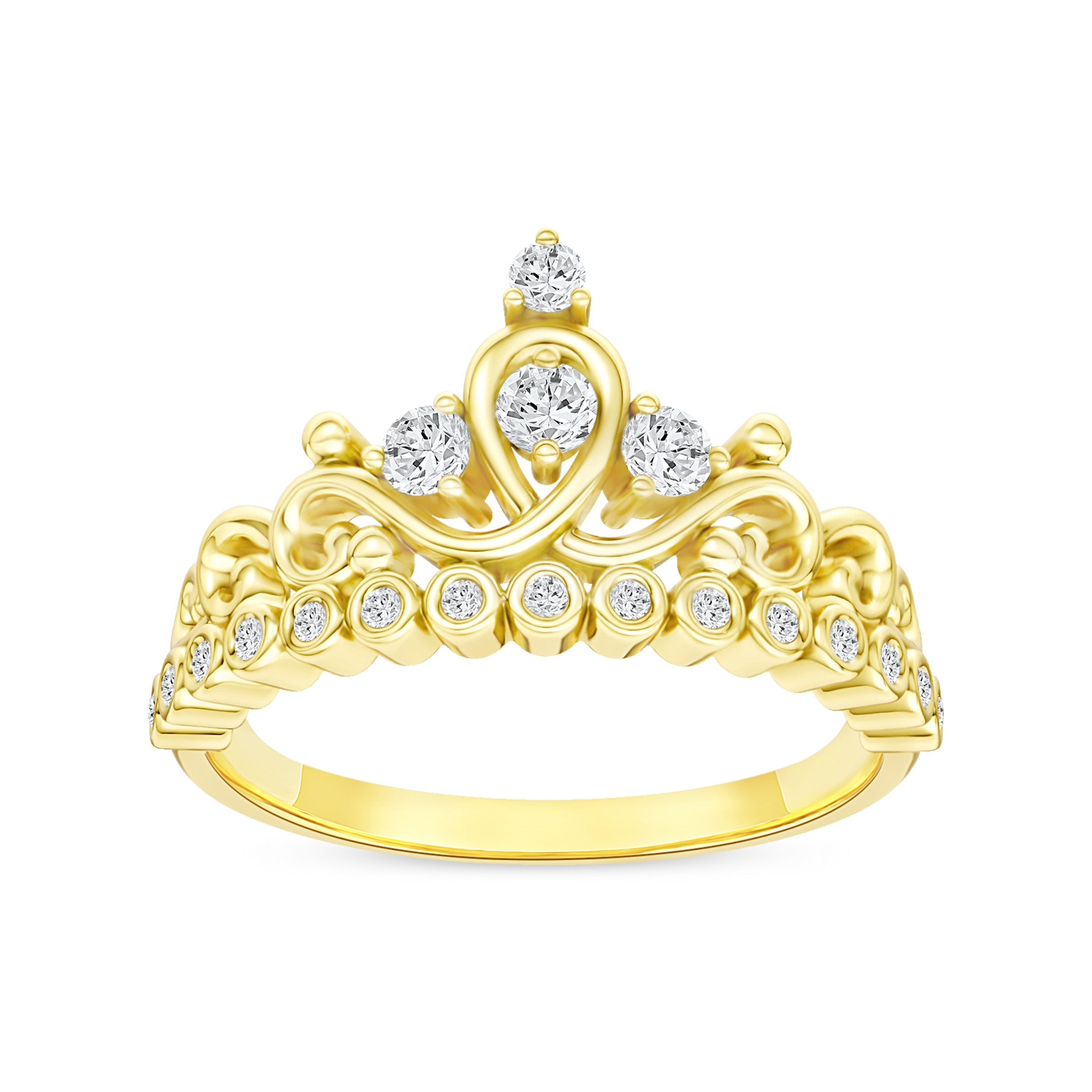 1 4Ct Tdw Diamond Crown Ring In 10K Gold By De Couer