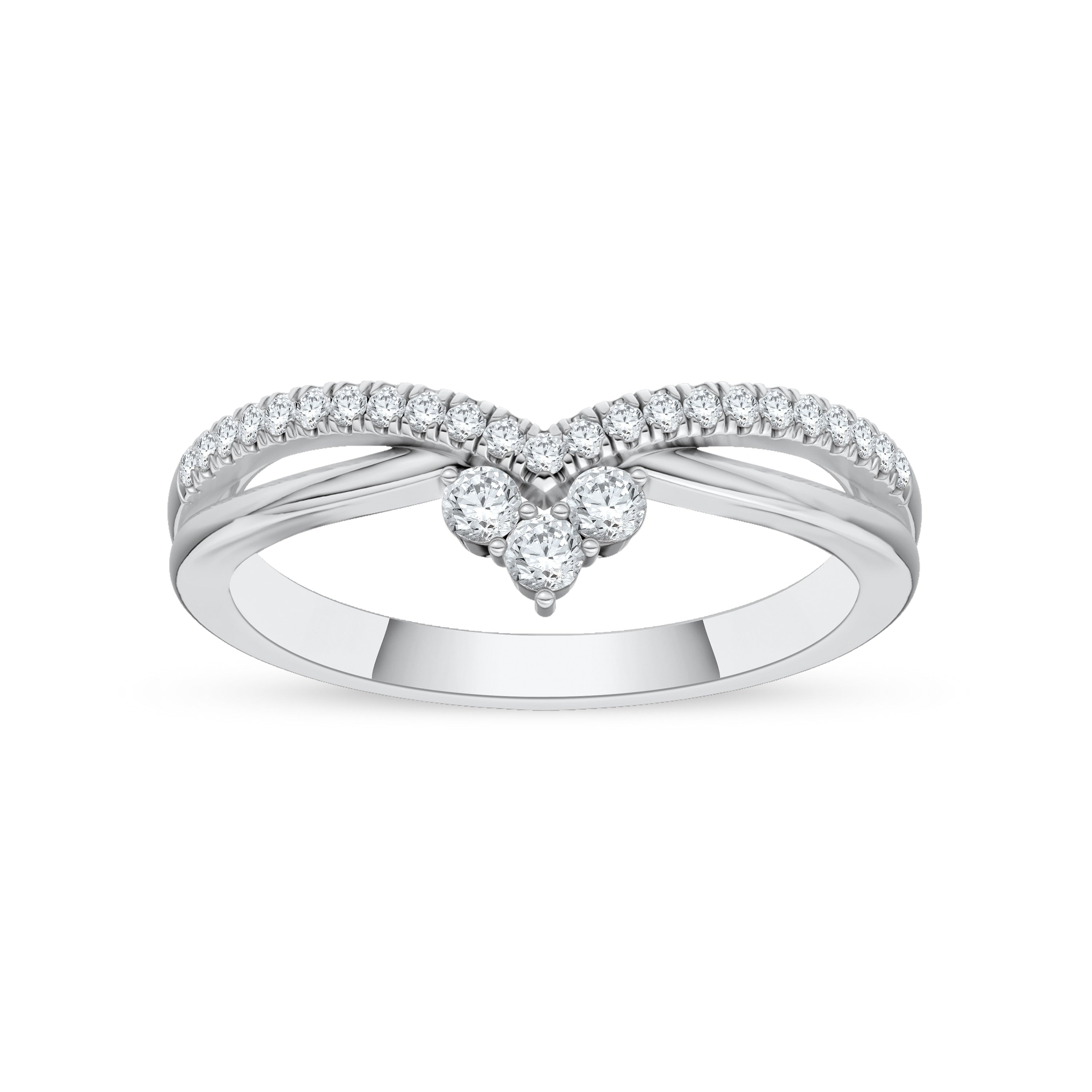 1 5Ct Tdw Diamond Contour Wedding Band In 10K Gold By De Couer