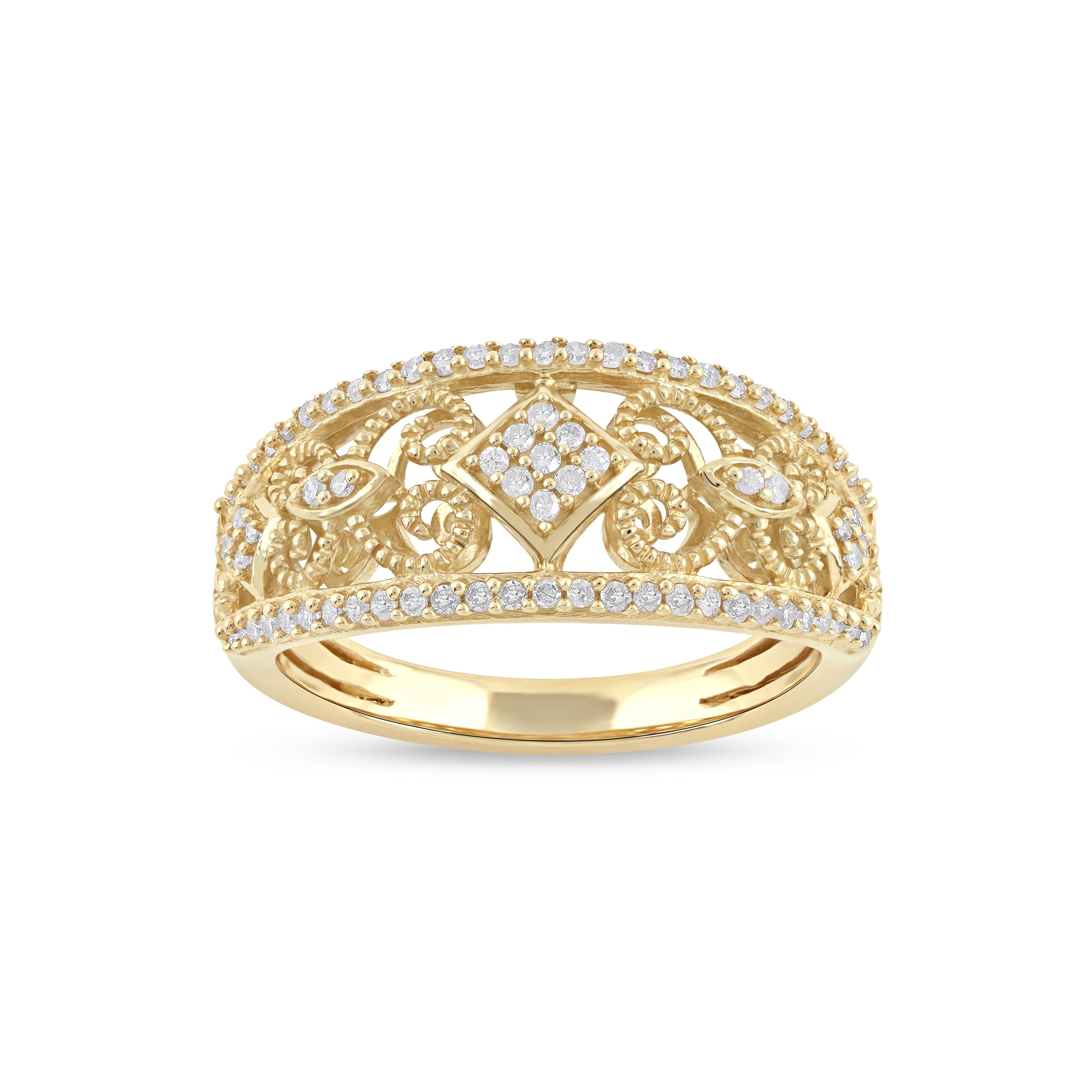 De Couer Igi Certified 10K Yellow Gold 1 5Ct Tdw Diamond Fashion Engagement Ring