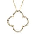 1 6Ct 1Ct Tdw Diamond Open Clover Nekclace In 14K Gold By De Couer