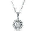 Sterling Silver 1 6Ct Tdw Diamond Composite Necklace White