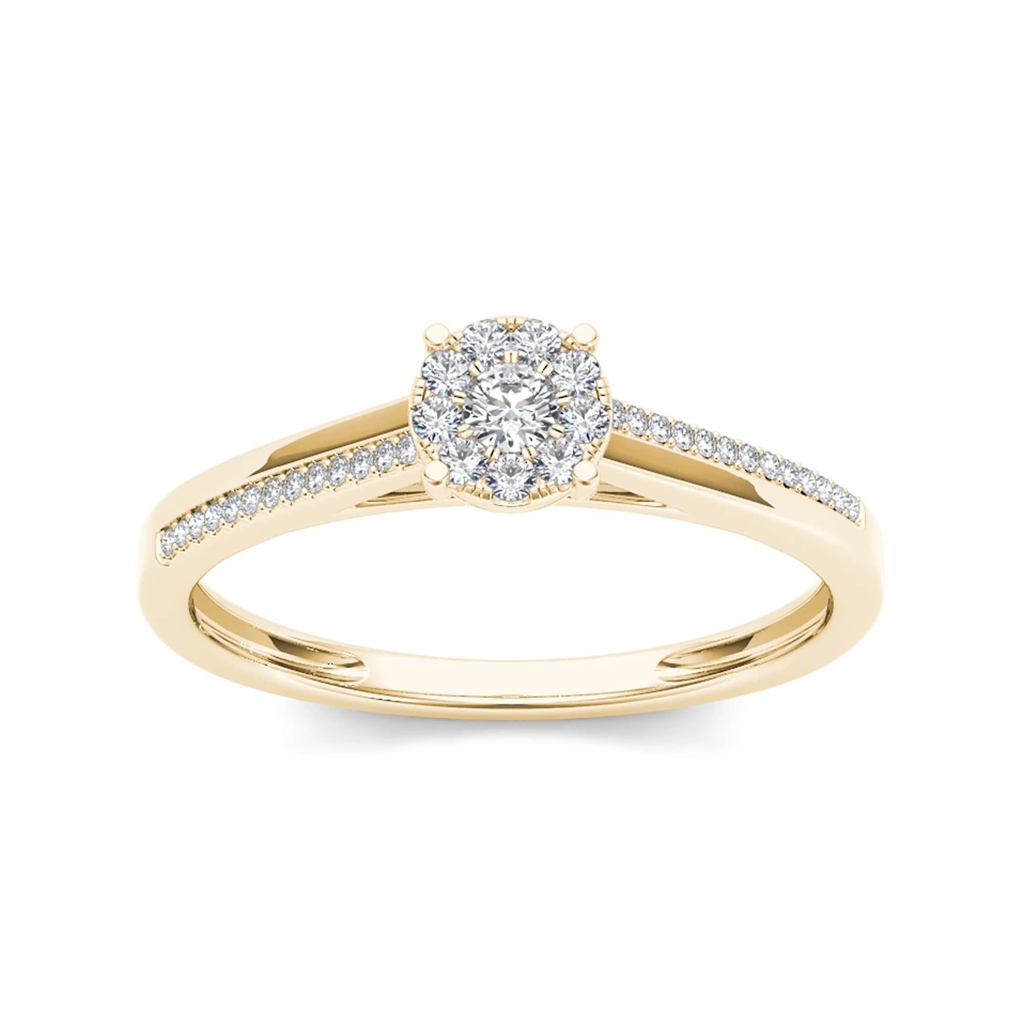 De Couer Igi Certified 10K Yellow Gold 1 6Ct Tdw Diamond Composite Engagement Ring