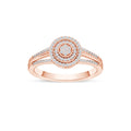 De Couer 10K Rose Gold 1 6Ct Tdw Diamond Halo Engagement Ring