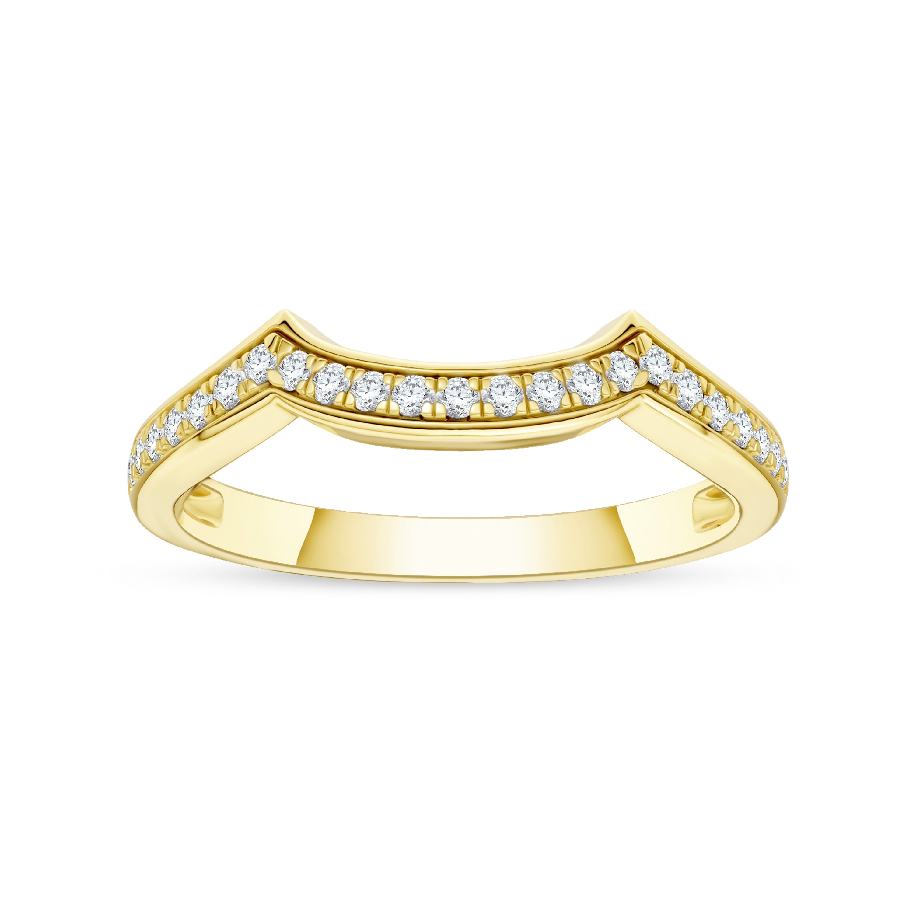 De Couer 10K Gold 1 6Ct Tdw Diamond Contour Wedding Band