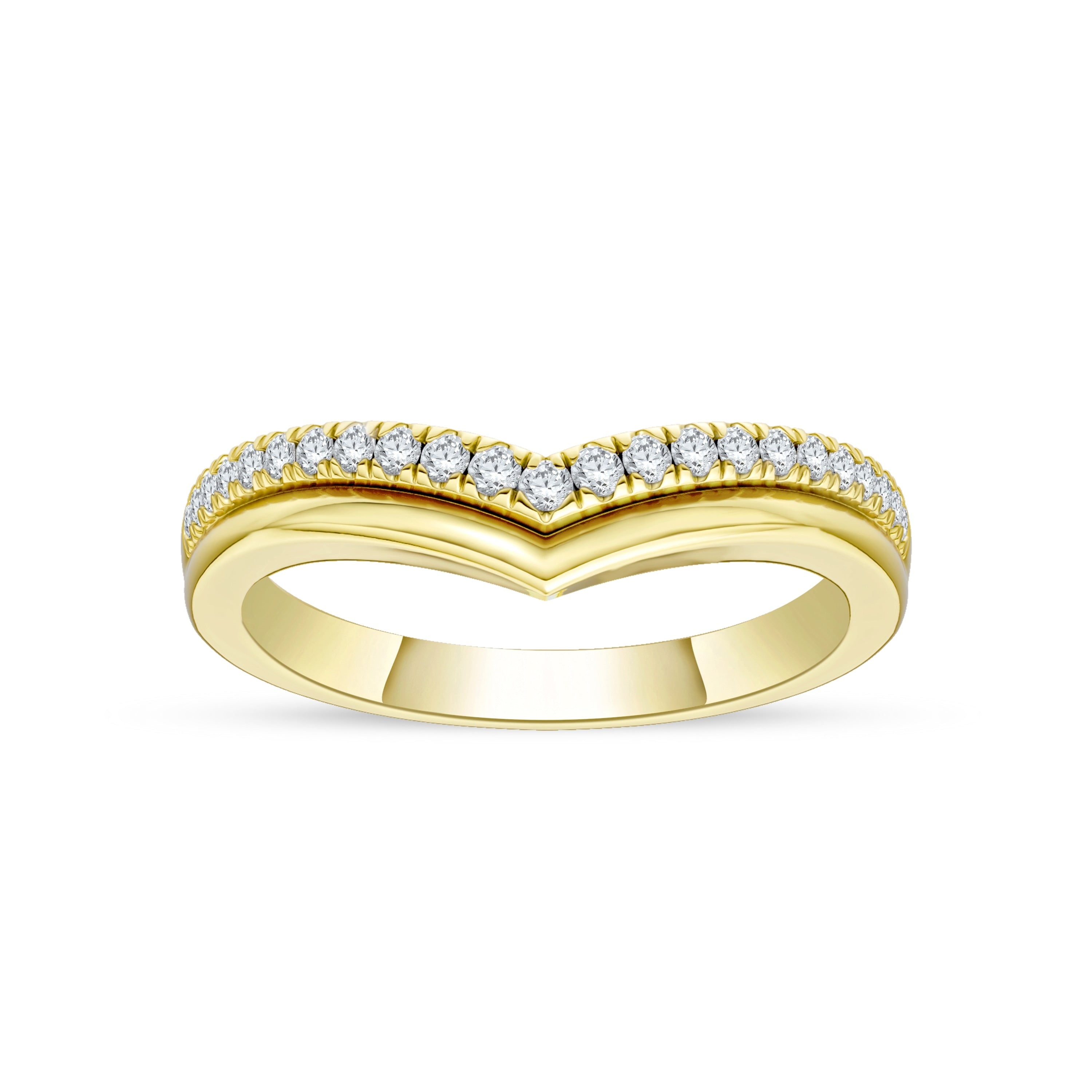 1 6Ct Tdw Diamond Contour Wedding Band In 10K Gold By De Couer