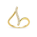 De Couer 10K Gold 1 6Ct Tdw Diamond Curve Bypass Fashion Ring