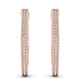De Couer Igi Certified 10K Rose Gold 1 6Ct Tdw Diamond Hoop Earring Pink