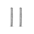 1 6Ct Diamond Hoop Earrings In Sterling Silver