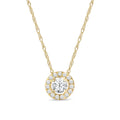 1 6Ct Tdw Round Shape Diamond Halo Necklace In 10K Gold By De Couer