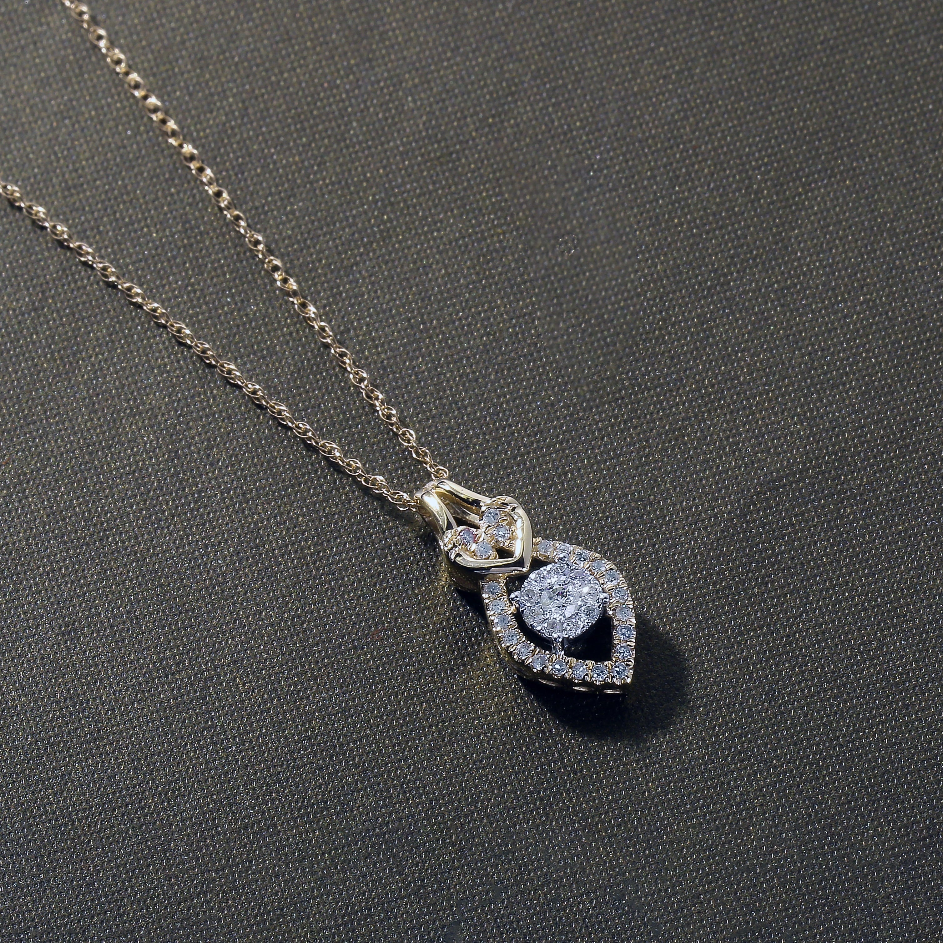 De Couer Igi Certified 10K Gold 1 6Ct Tdw Diamond Teardrop Necklace