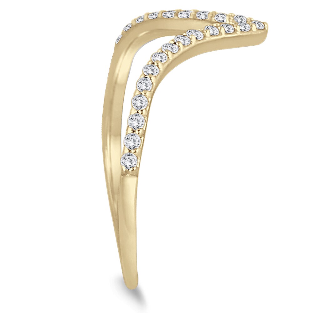 Marquee Jewels 1 8 Carat Diamond V Ring In 14K Yellow Gold