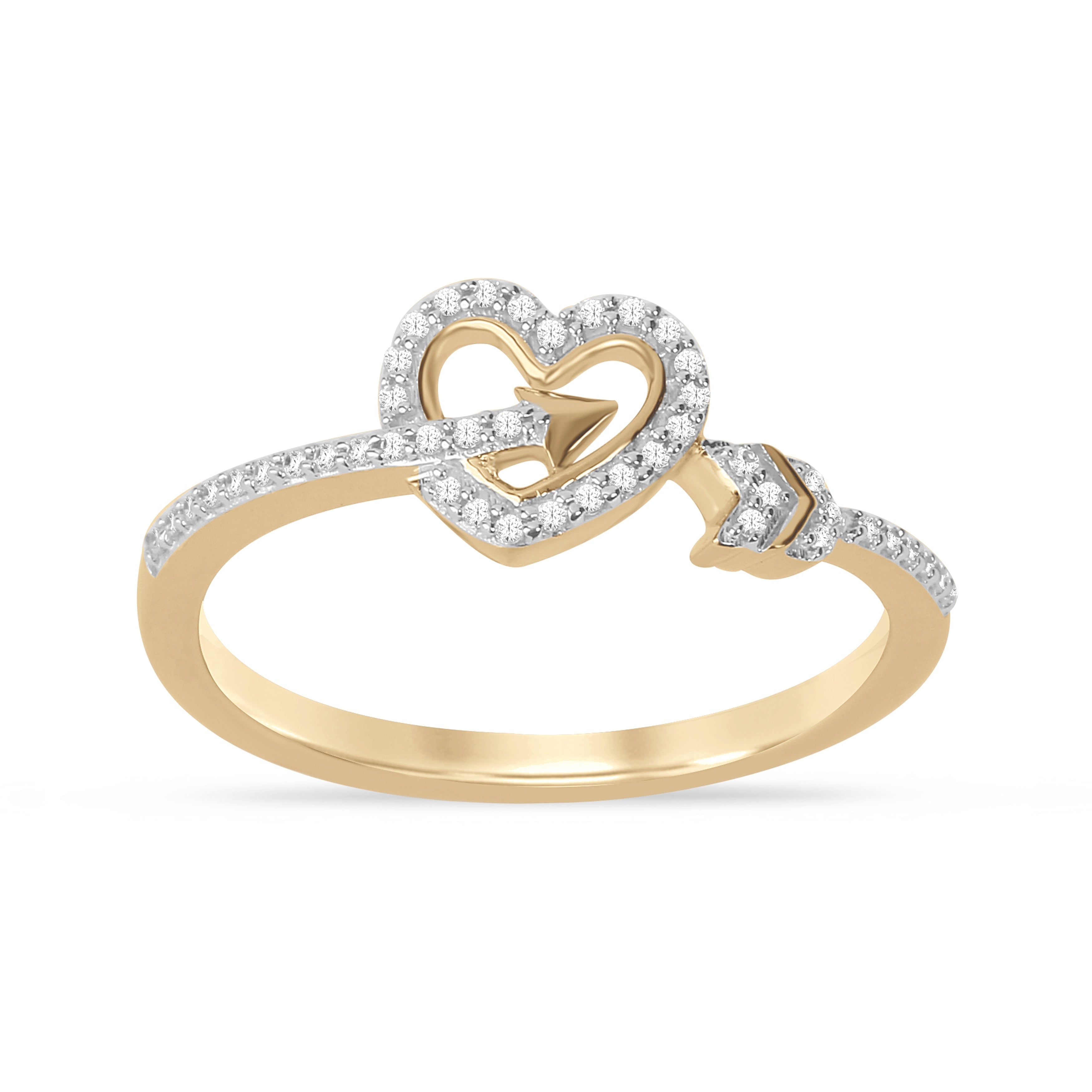 1 8Ct Tdw Diamond Heart Ring In 10K Gold