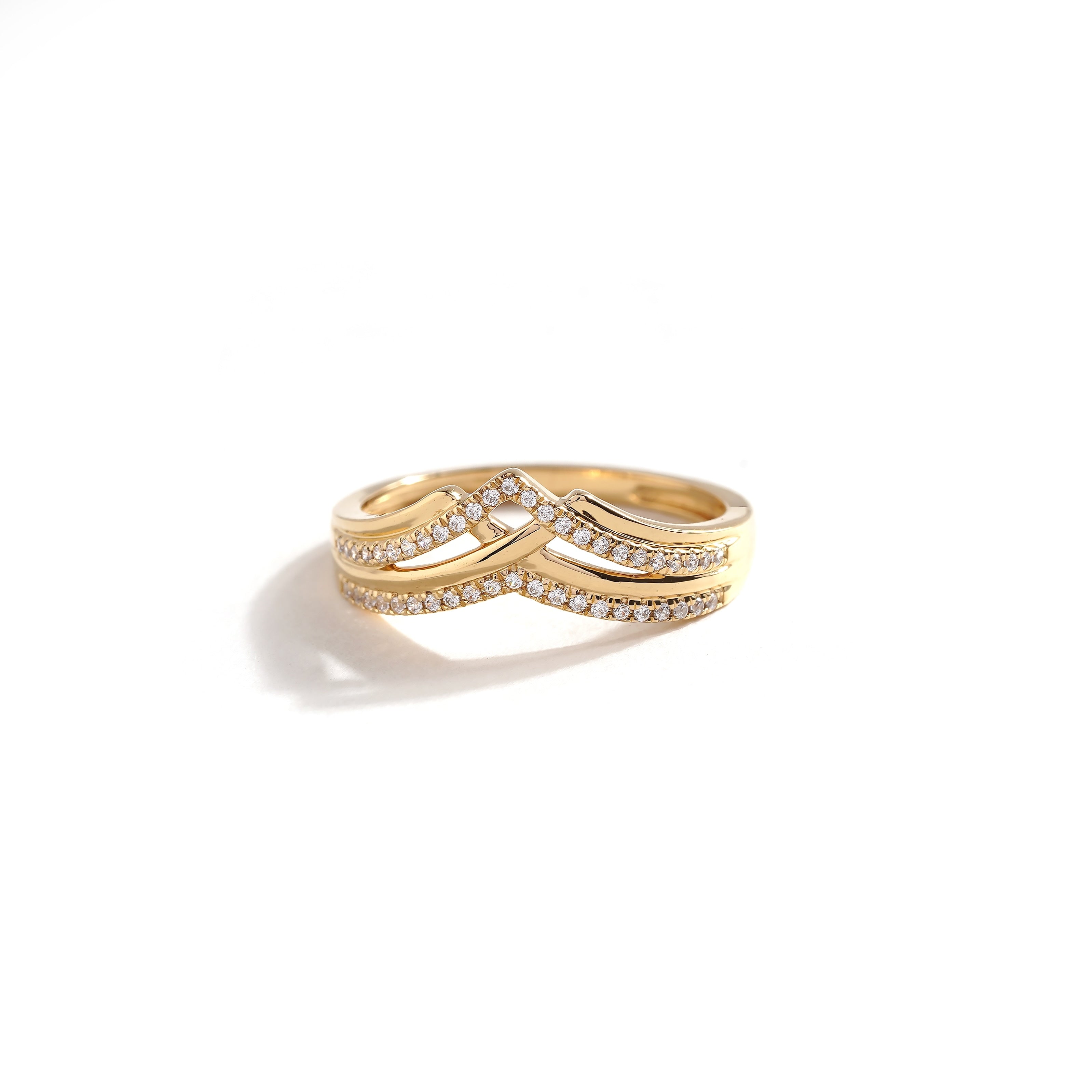 1 8Ct Tdw Diamond Contour Wedding Band In 10K Gold By De Couer