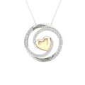 1 8Ct Tdw Diamond Necklace In Sterling Silver With Gold Plated Heart By De Couer