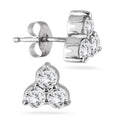 1 Carat Tw Three Stone Diamond Flower Earrings In 14K White Gold