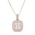 1 Cttw Natural Diamond 14Kt Pink Gold Pendant