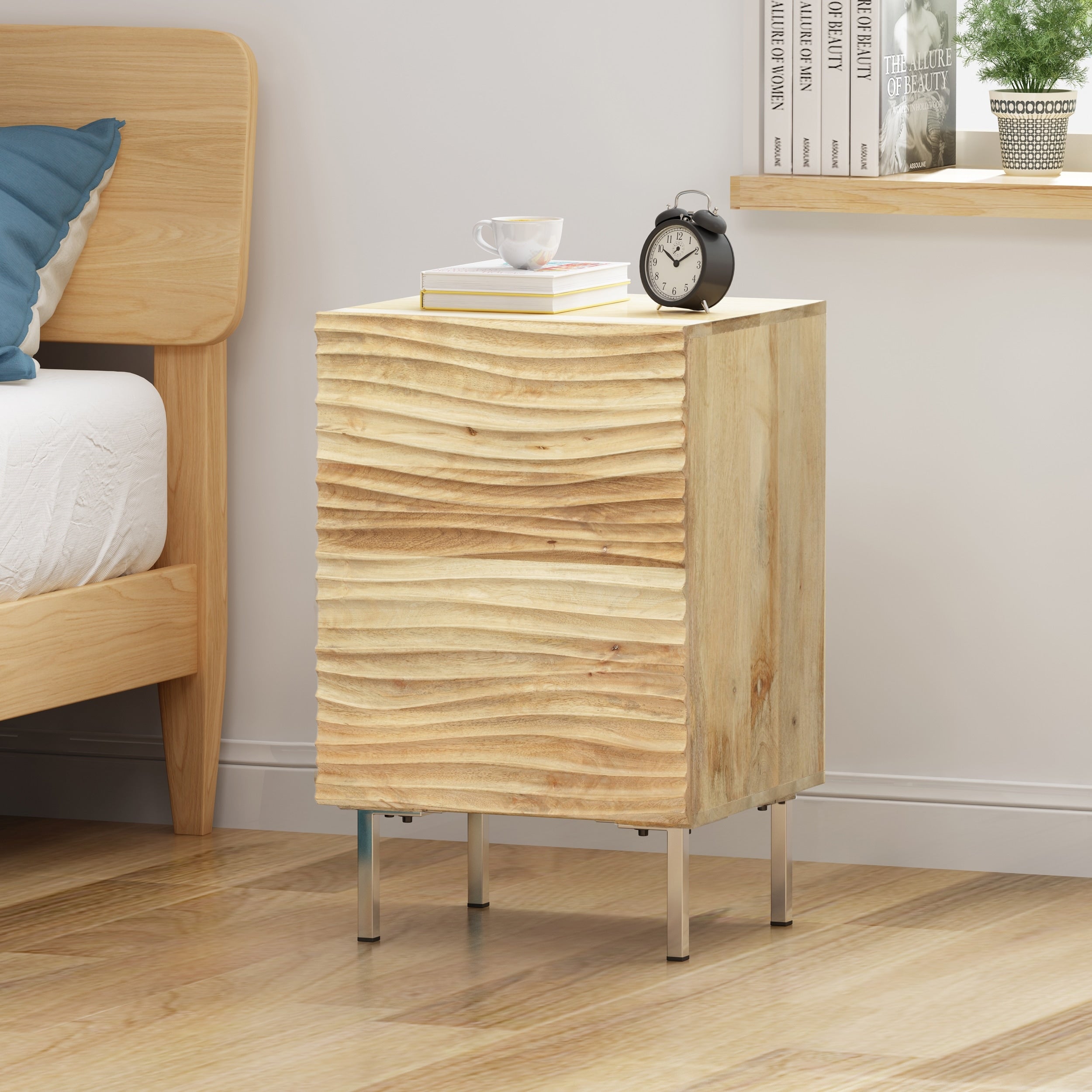 1 Door Knockdown K D Bedside Cabinet Easy Assemble Bedroom Storage