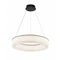 1 Light Black Led Chandelier With Clear Crystals