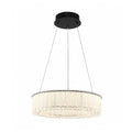 1 Light Black Led Chandelier With Clear Crystals
