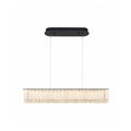 1 Light Black Led Chandelier With Clear Crystals