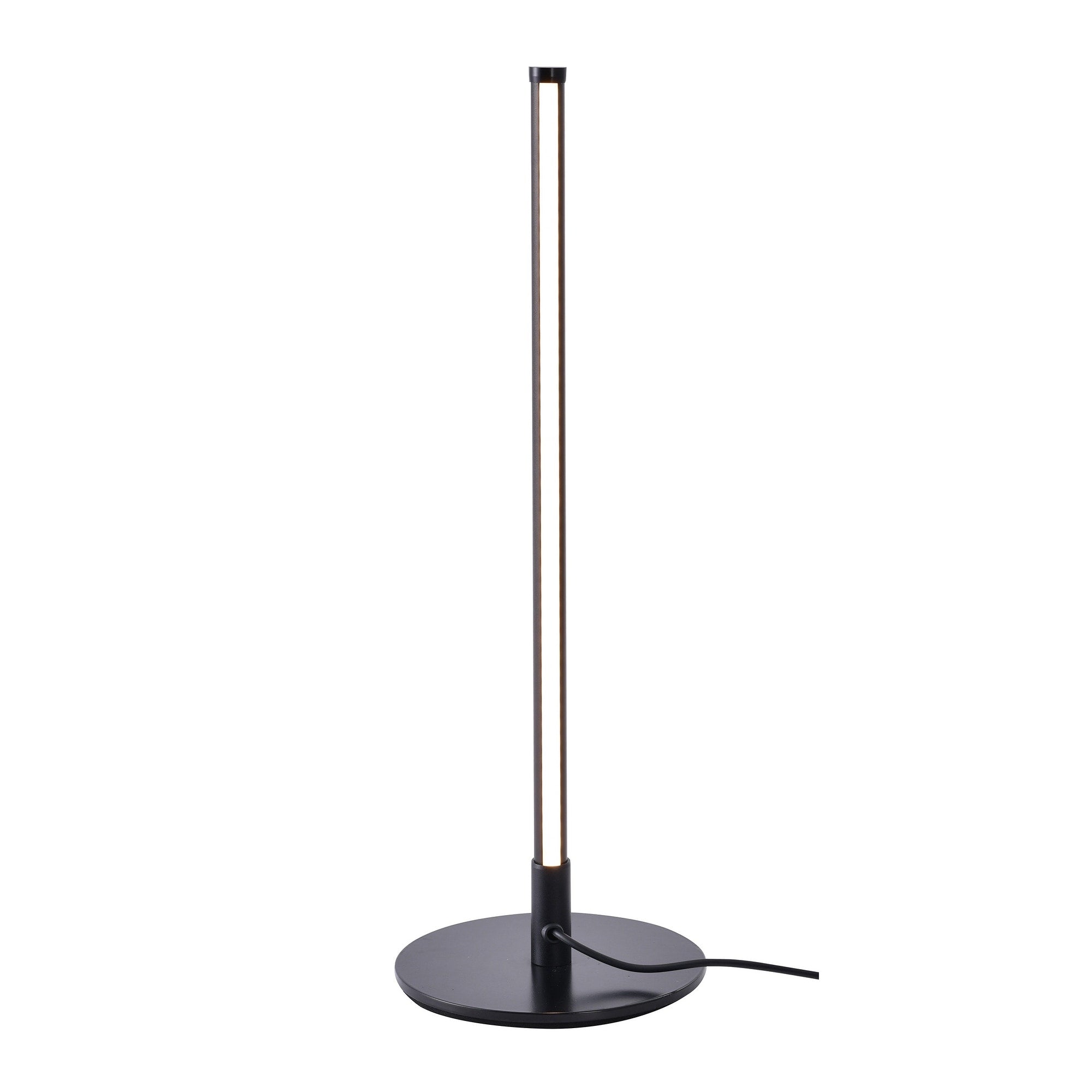 1 Light Black Led Stick Table Lamp With A White Acrylic Diffuser