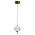 1 Light Brass Dimmable Led Single Pendant With A Clear Pc Shade