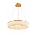 1 Light Brass Led Chandelier With Clear Crystals